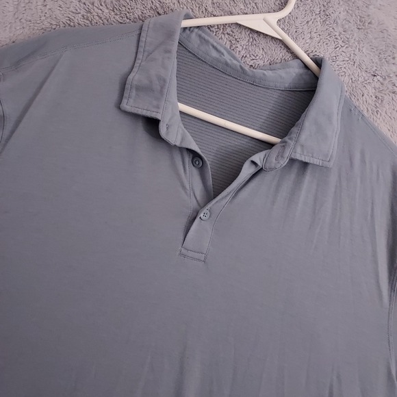 Lululemon Polo Shirt Mens Extra Large Gray Performance Stretch Casual Golf XL - Picture 1 of 8